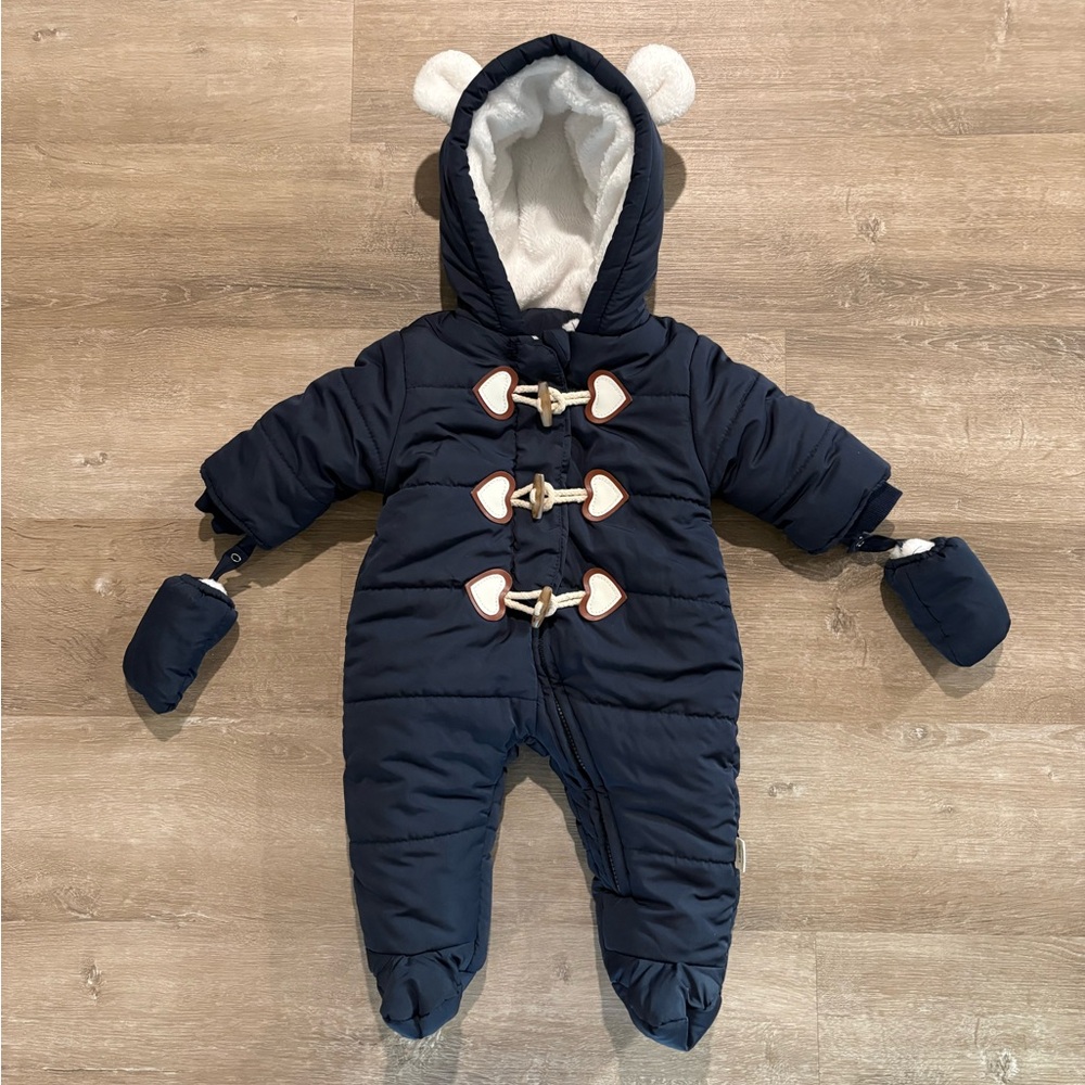 Sherpa Lined Baby Snowsuit